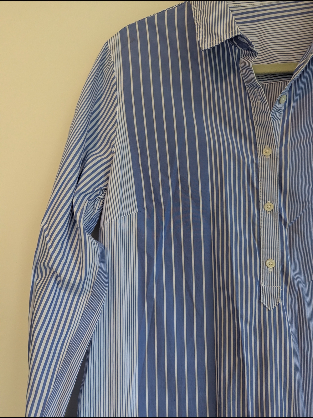 J. McLaughlin Blue Multi-Stripe Button Down Shirt - Picture 2 of 4